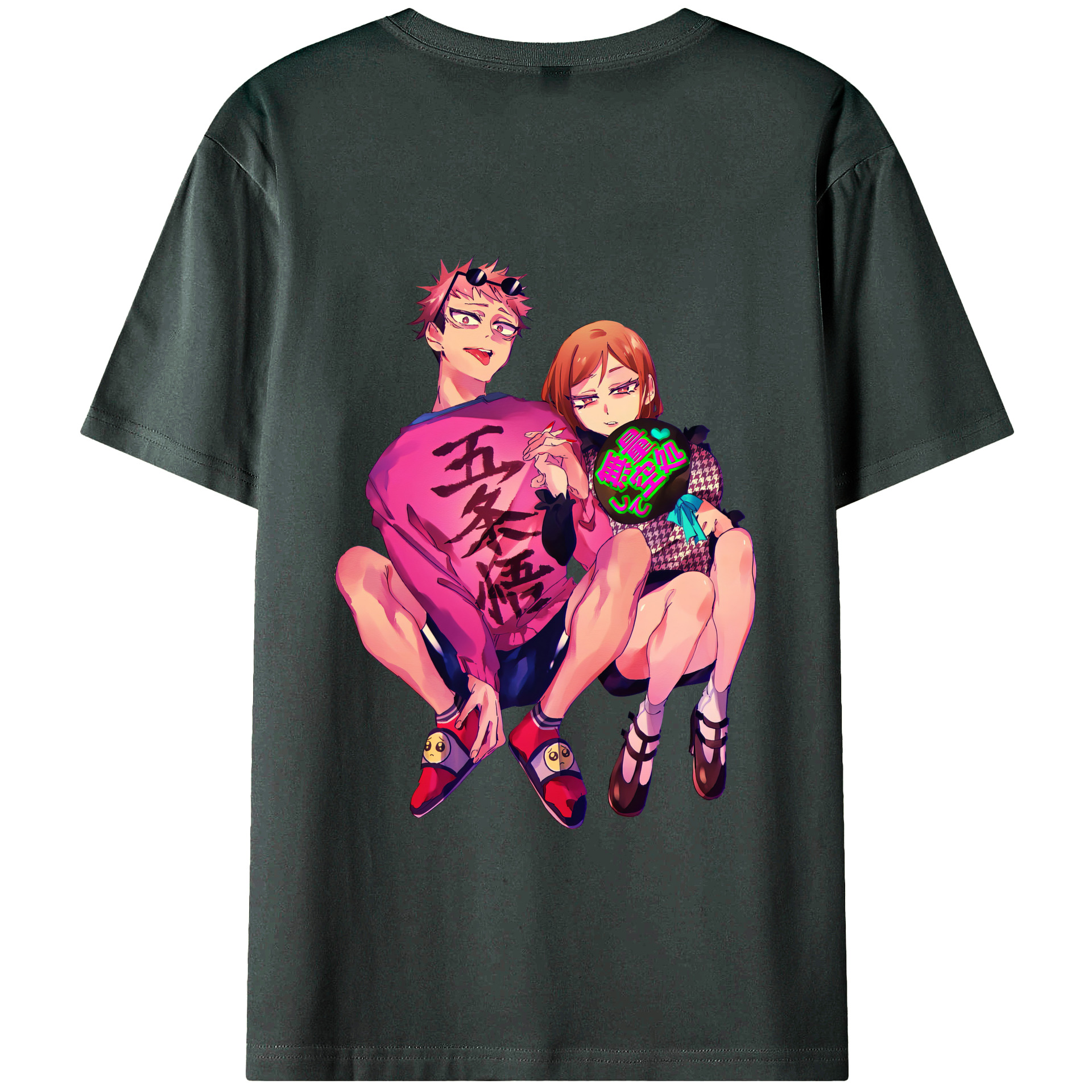 （画像用） 呪術廻戦 Jujutsu Kaisen 綿100％ メンズ半袖Tシャツ（バックプリント） 通気性